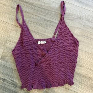 Free People purple knit crop top